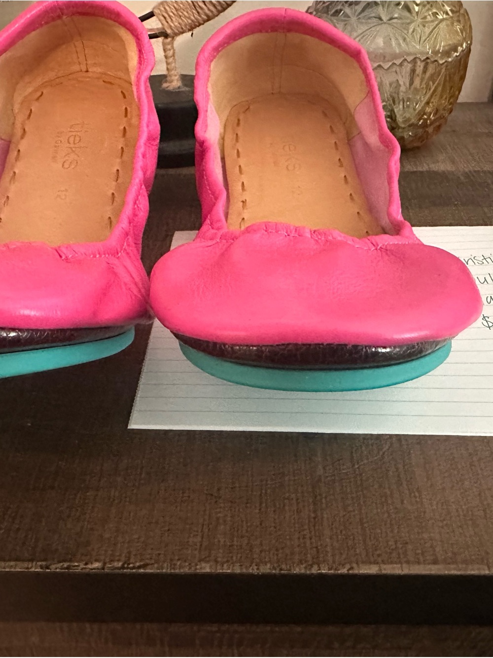 New Tieks Vault Malibu Pink Leather Ballet Flats - sz12 - Picture 2 of 4